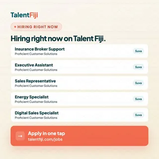 Talent Fiji post: Hiring right now on Talent Fiji: a list of five live roles
