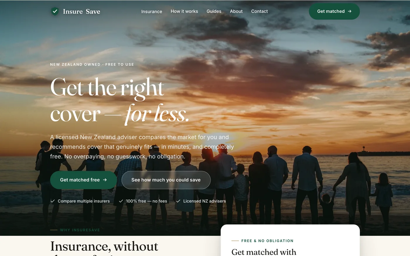 InsureSave homepage
